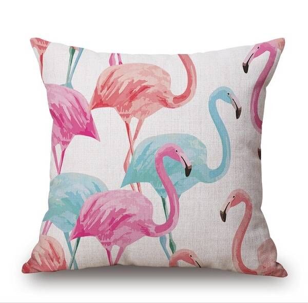 Poduszka na lato kolorowe flamingi